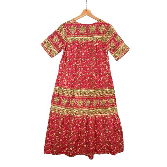 Vermont Country Store Boho Print Cotton Muu Muu Maxi Dress SIZE MEDIUM Pockets - Picture 2 of 9
